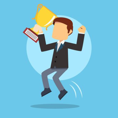 Kupa atlama ile iş adamı 