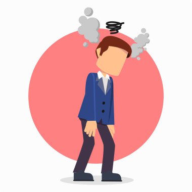 iş adamı kafasından duman 