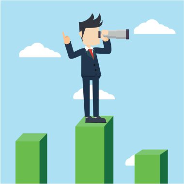 işadamı ile grafik vektör çizim düz tasarım stil