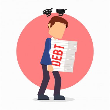 işadamı borç aşırı yüklenmiş vektör çizim düz tasarım stil