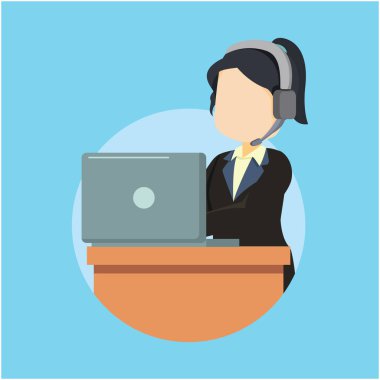 müşteri hizmet illüstrasyon vektör çizim düz tasarım stil