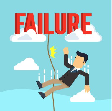 başarısız düşen işadamı illüstrasyon düz tasarım stil vektör