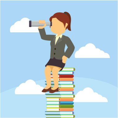 kitap yığınında oturuyor işkadını 