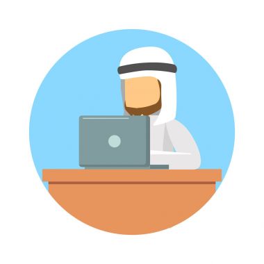 Arap çalışma vektör çizim düz tasarım stil