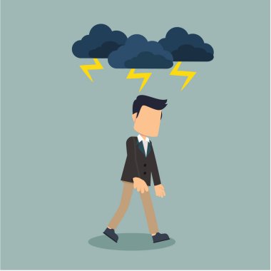 işadamı depresif vektör çizim düz tasarım stil