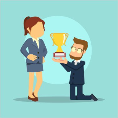 işadamı işkadını için mevcut kupa sunulması 