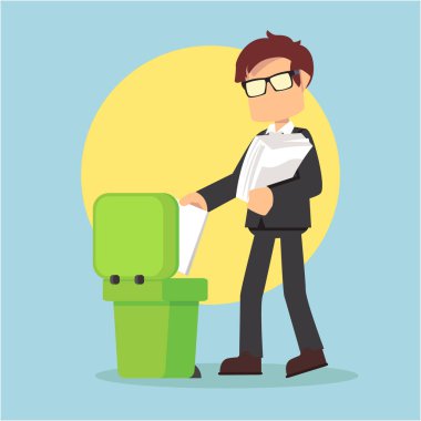 işadamı atma kağıt çöp 