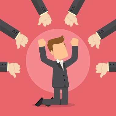 işadamı kötü puanlarına vektör çizim düz tasarım stil