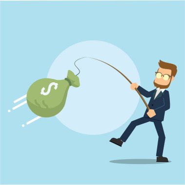 iş adam Balık tutma para çantası