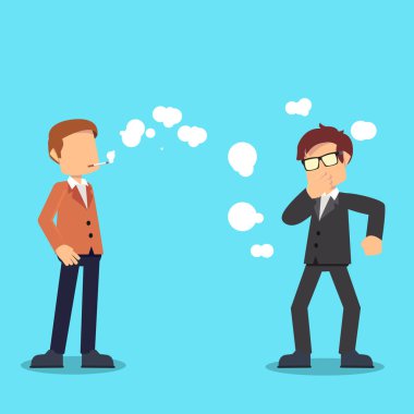 işadamı tarafından sigara dumanı rahatsız 