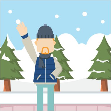 Kış vektör çizim düz tasarım stil