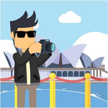 adam Avustralya vektör çizim düz tasarım stil