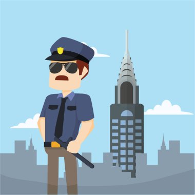 subay newyork vektör illustratio düz tasarım stil