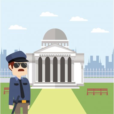 Polis Roma vektör illustratio düz tasarım stil