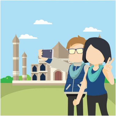 kaç selfie tajmahal ile infront al 