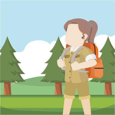 orman içinde kadın keşfe çıkmak 