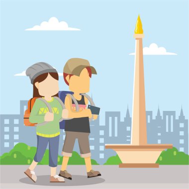 Kız Jakarta seyahat çocukla seyahat