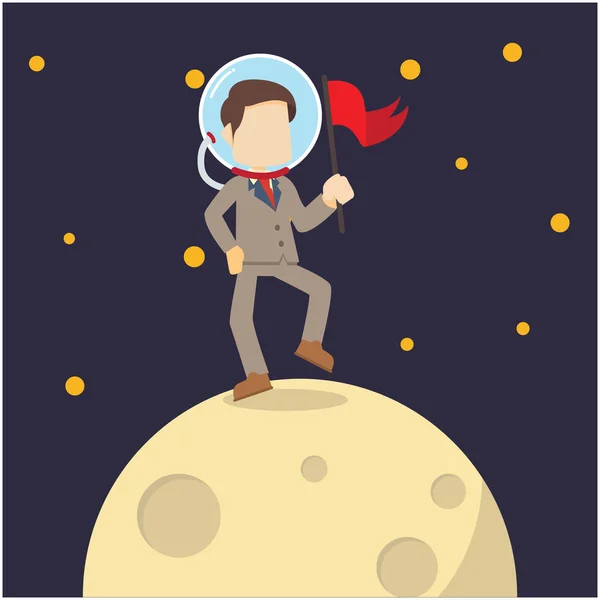 işadamı bayrak Moon'un üzerinde 