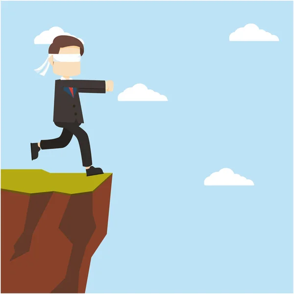 uçuruma ile çalışan işadamı gözünü kapat 