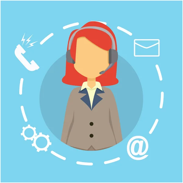 Müşteri Destek Servisi vektör çizim düz tasarım stil