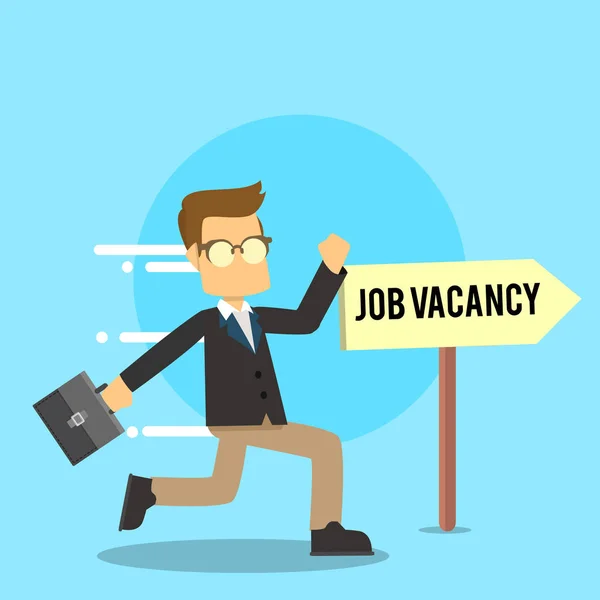 Man Running Job Vacancy Location — Stock Vector