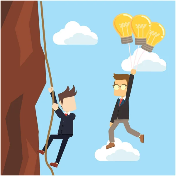 fikir balon yüzen ile iş adamı