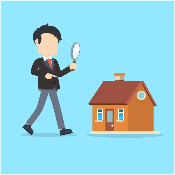 Büyüteç bir ev aramaya ile işadamı