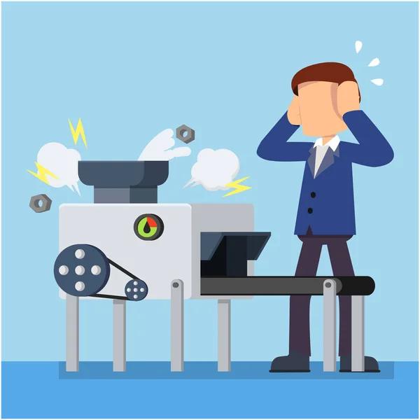 iş adamı fikri dönüştürücü makine kırık