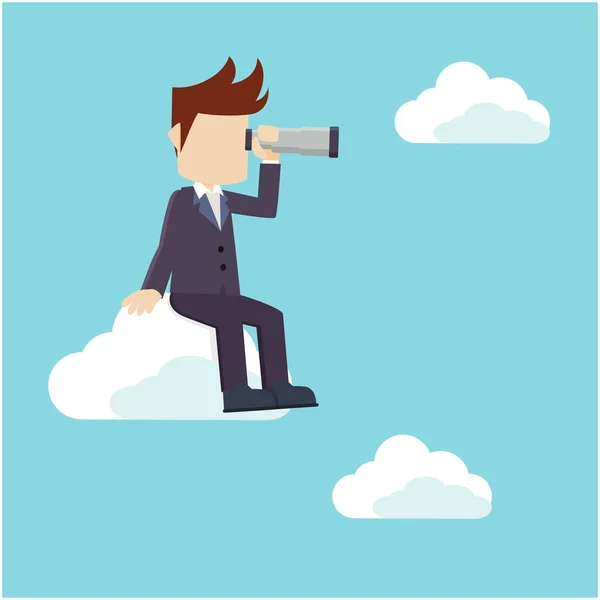 işadamı vizyonu vektör çizim düz tasarım stil