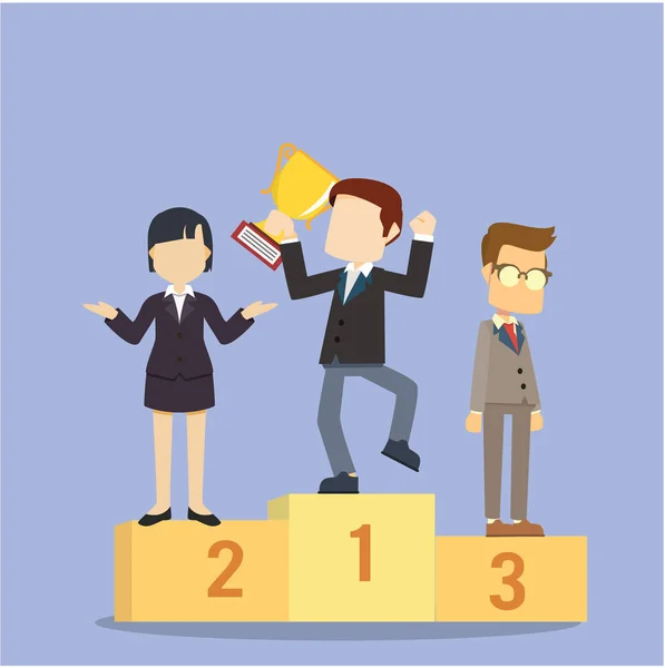 işadamı kazanan vektör çizim düz tasarım stil