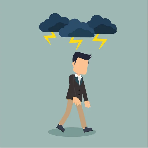 işadamı depresif vektör çizim düz tasarım stil