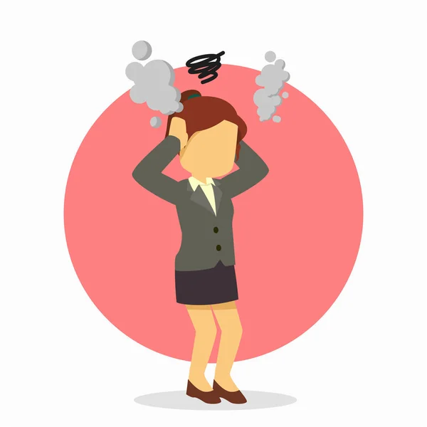 iş kadını kafasından duman 