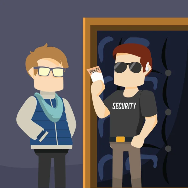 koruma ziyaretçiler için bilet kontrol ediyordum 