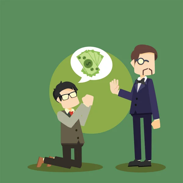 para için yalvarıyor işadamı