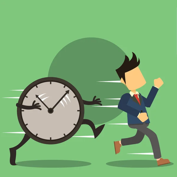 içinde saat çalışan iş adamı