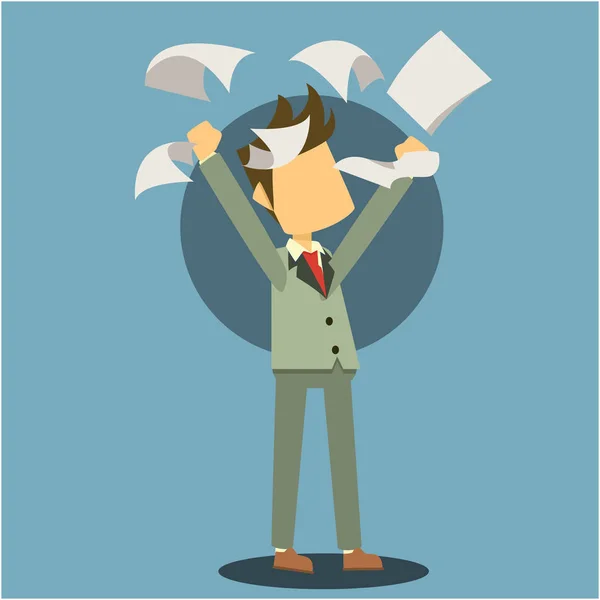 streesed çalışan vektör illustratio düz tasarım stil