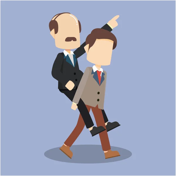 Empleado Apoyando Jefe — Vector de stock