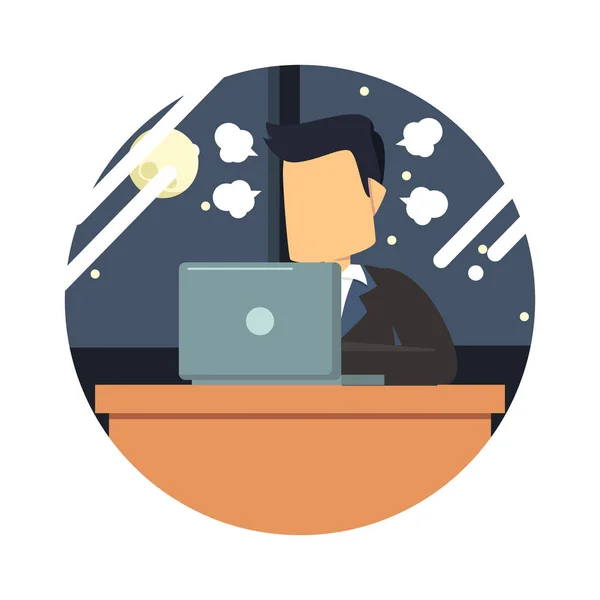 Gece geç saatlerde çalışma iş adamı