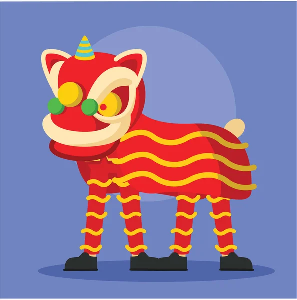 Chino León Danza Vector Ilustración Plana Diseño Stye Ilustración de stock