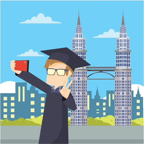 Graduation Infront Petronas Tower Vector Graphics