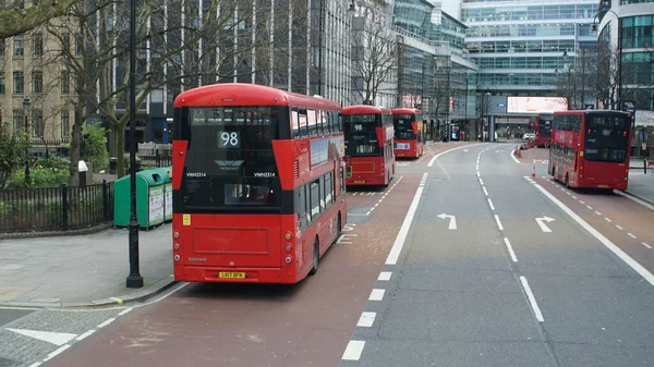 London, UK, March, 20, 2020: Empty double decker. London coronavirus lockdown. — Stock Photo, Image