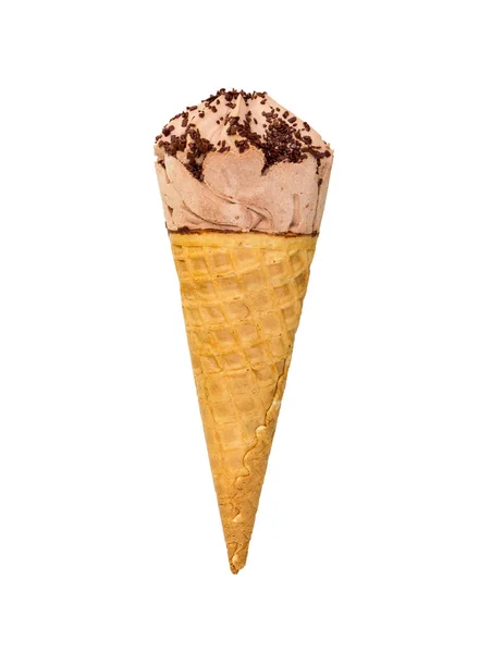 Choklad glass med choklad dekoration i waffle cone — Stockfoto