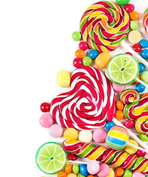 Bunte Bonbons und Lutscher — Stockfoto