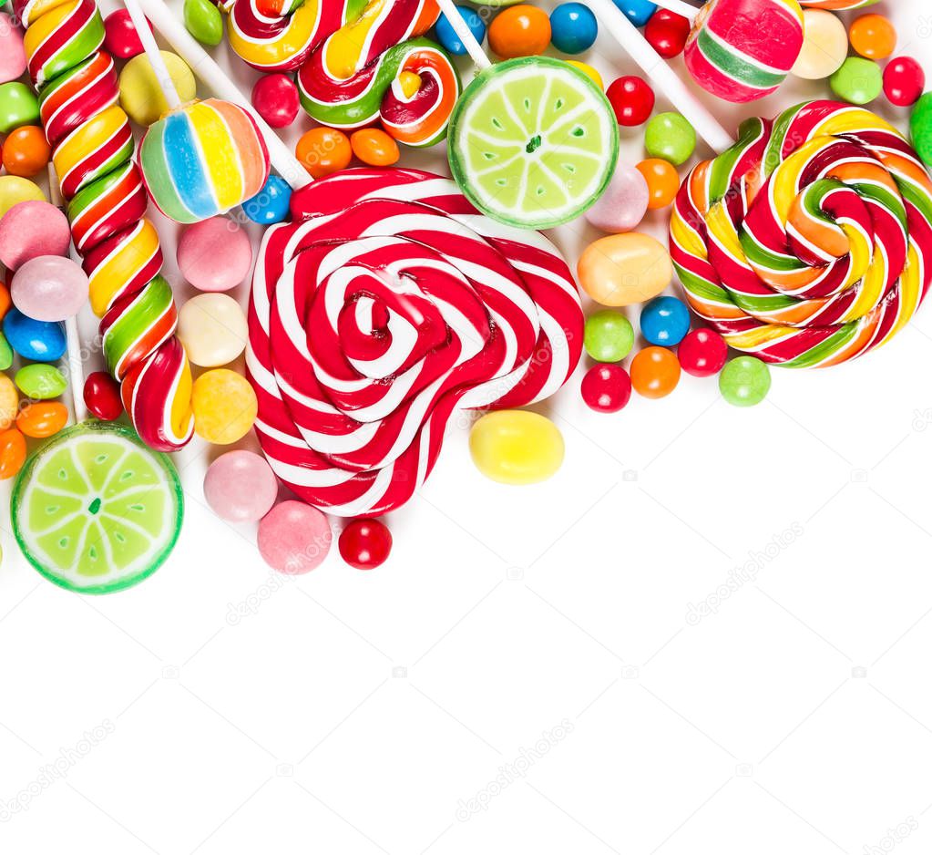 Colorful candies and lollipops 