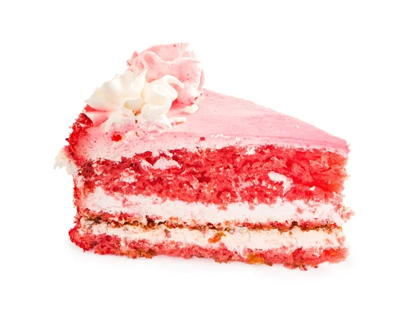 Stück Erdbeerkuchen — Stockfoto