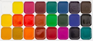 Yeni suluboya boyar. Üstten Görünüm.