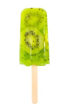 Beyaz arka plan üzerinde izole kivi buzlu şeker