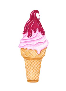 Suluboya dondurmalı waffle Kupası'nda meyve şurubu