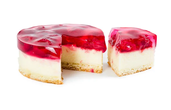 Cheesecake with raspberry jelly — Stock Photo, Image