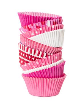 Kağıt bardak beyaz izole kek için